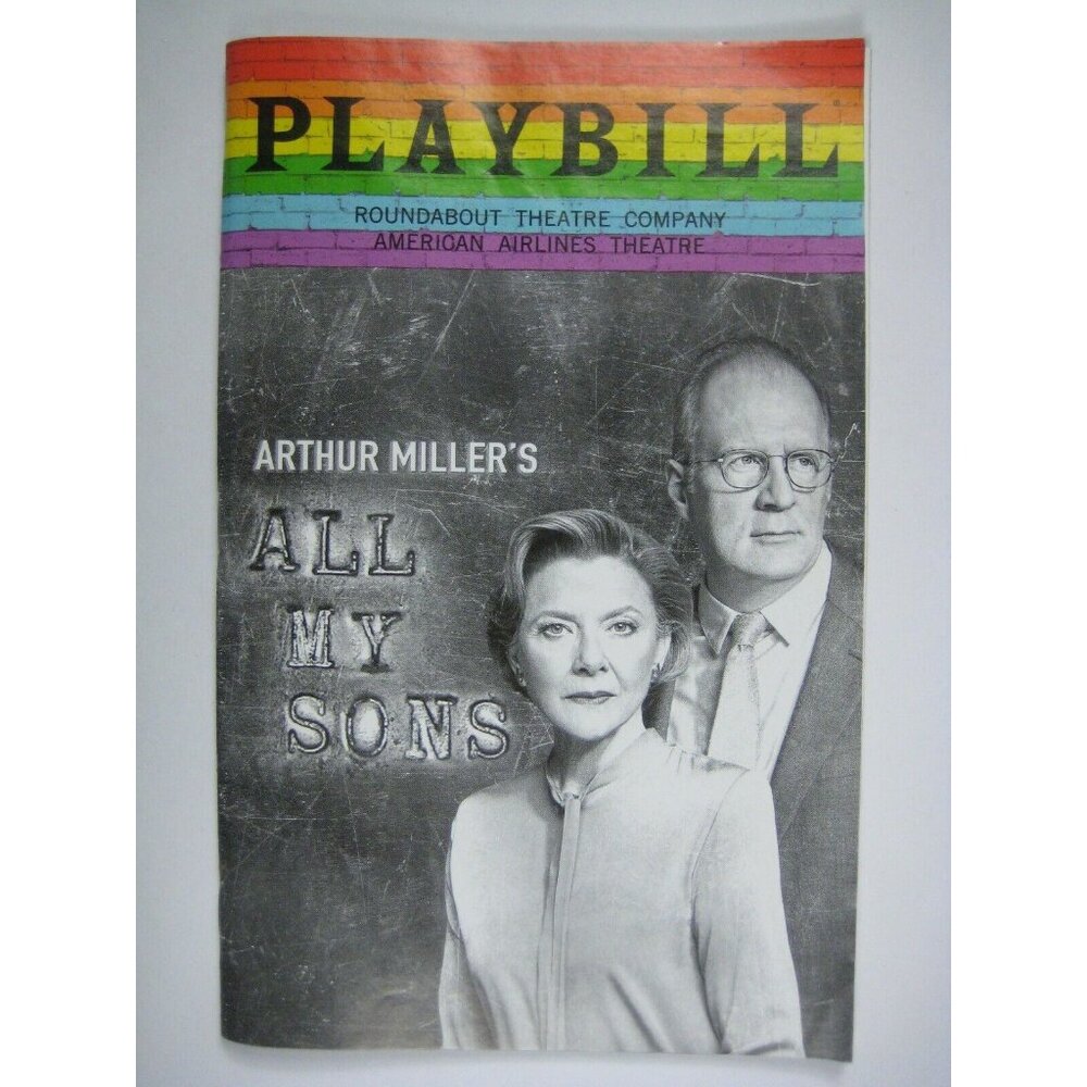 Arthur Miller's My Sons Pride Playbill June 2019 Annette Bening Tracy Letts